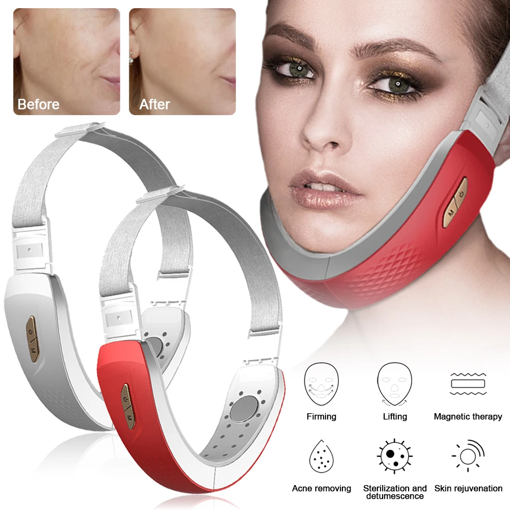 

Electric V-Face Shaping Massager Lift and Tighten Red or Blue Ray Face Massager with Remote V-Face Lift Belt Tools Dropshipping
