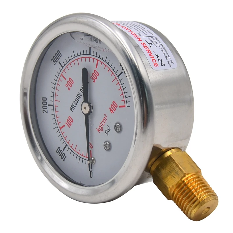 

Автомобильный манометр 1/4 NPT для нефти, инструмент, монитор 0-5700 PSI
