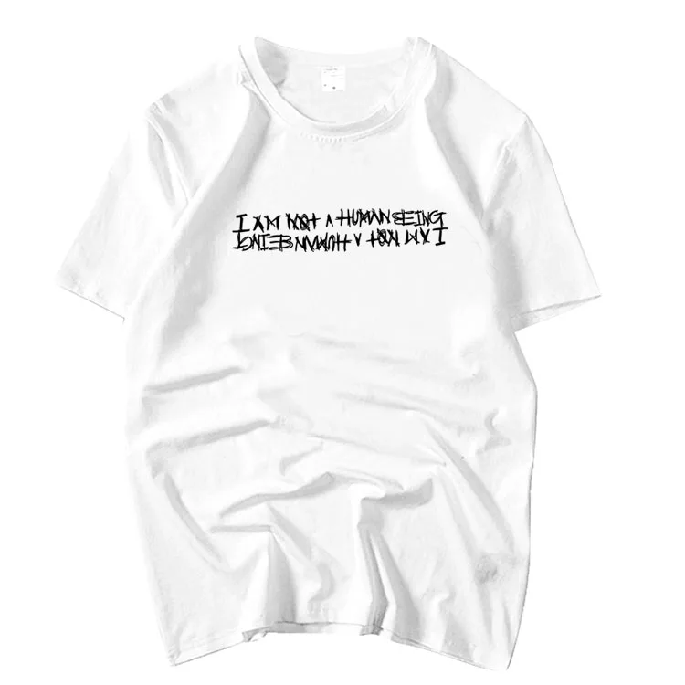 Новое поступление футболка для лета с буквенным принтом K-POP круглым вырезом |