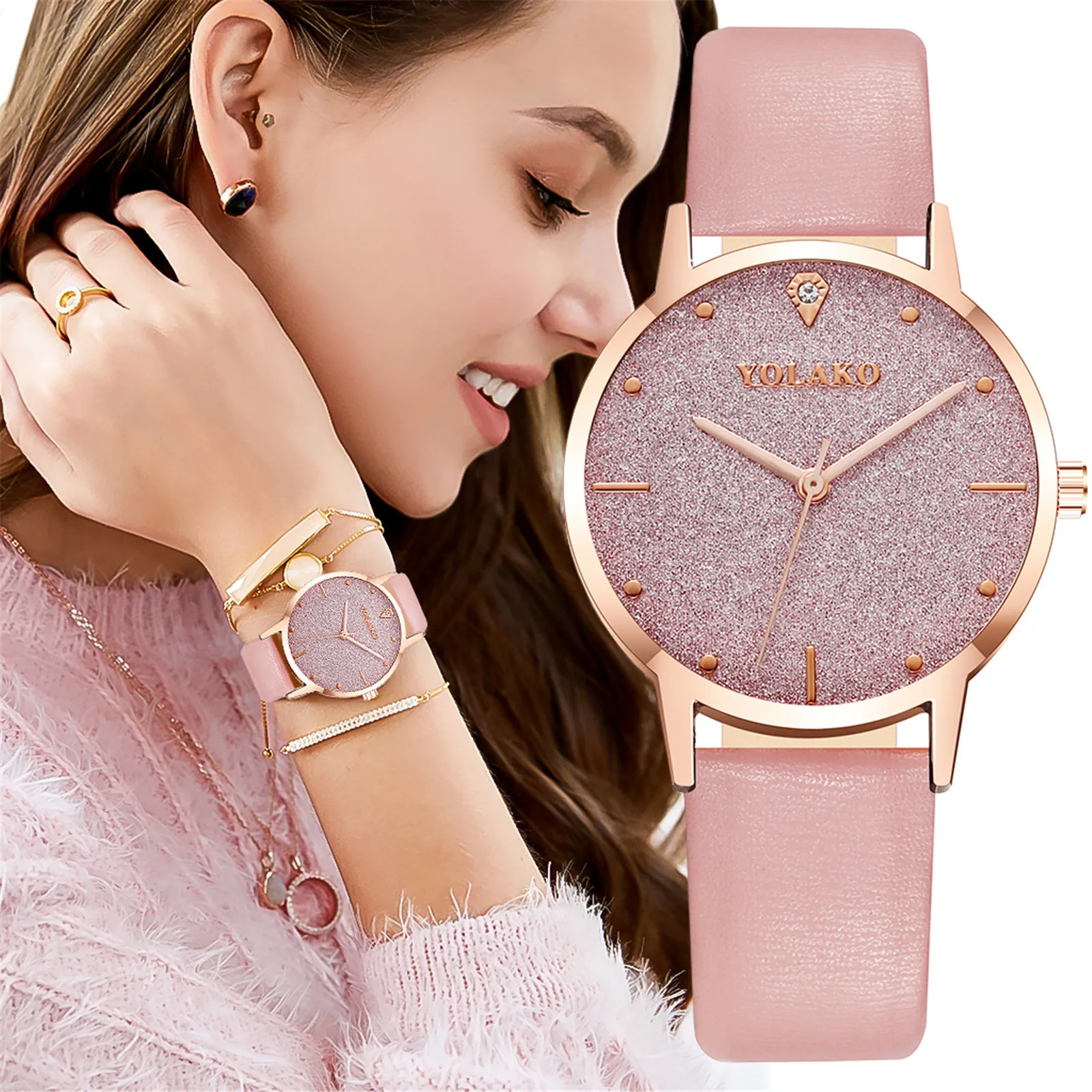 

2021 Watch Fashion S imple Frosted Inlaid Diamond Belt Ladies Quartz Watch Gift ас женские наѬђне reloj mujer montre femme