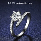100% женское свадебное кольцо с бриллиантами, обручальные кольца с 6 зубцами и изогнутыми гвоздиками для женщин, ювелирные изделия из стерлингового серебра