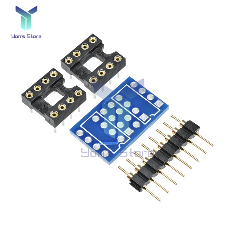 

Dual DIP8 to DIP8 Mono Opamp PCB Board+Pin+Socket For NE5532 OPA2132 OPA627 TL072 P07