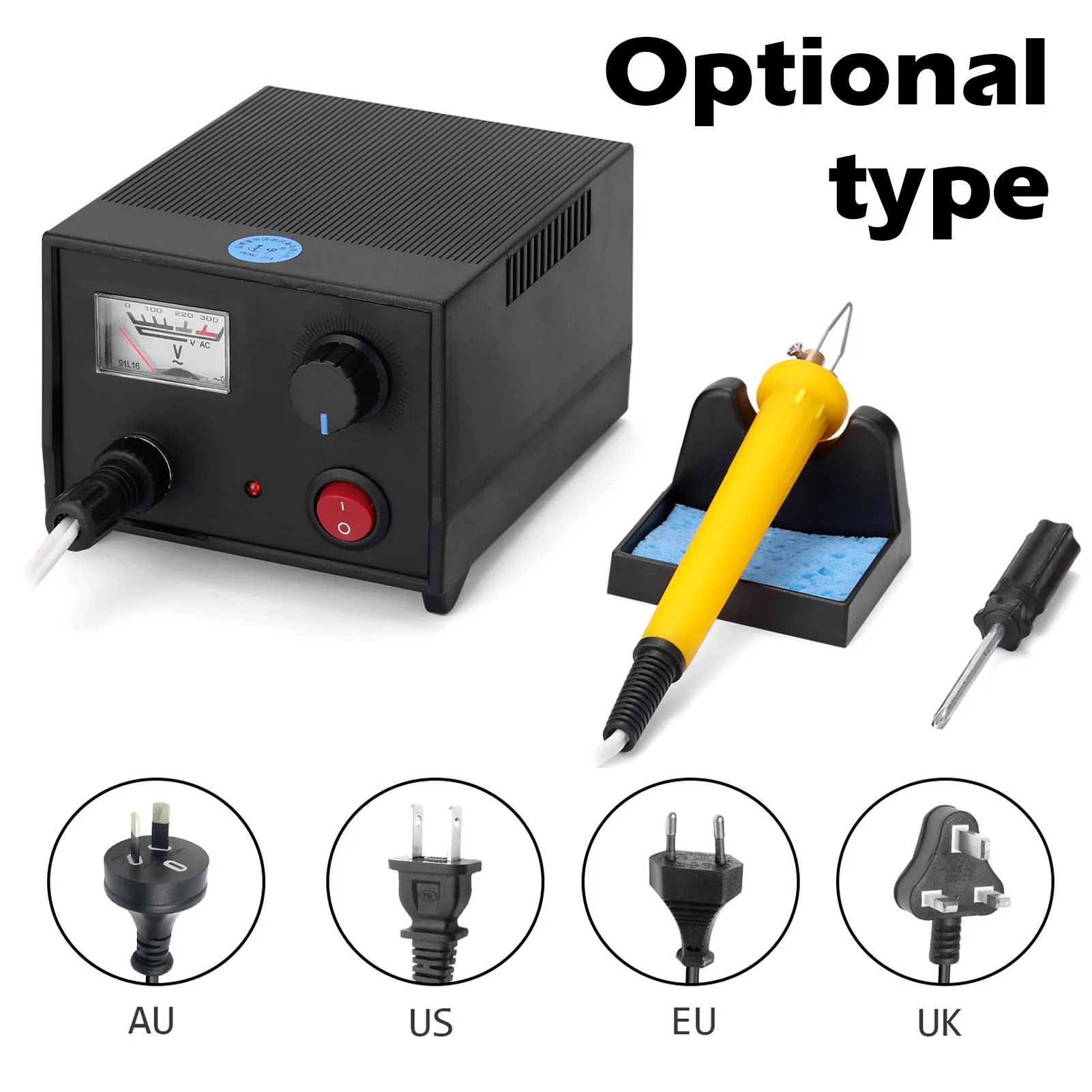 

LH45-ZA1 Pyrography Machine Pointer Voltmeter Type Multifunctional Electric Gourd Wooding Tool with 20pcs Heating Pen Heads