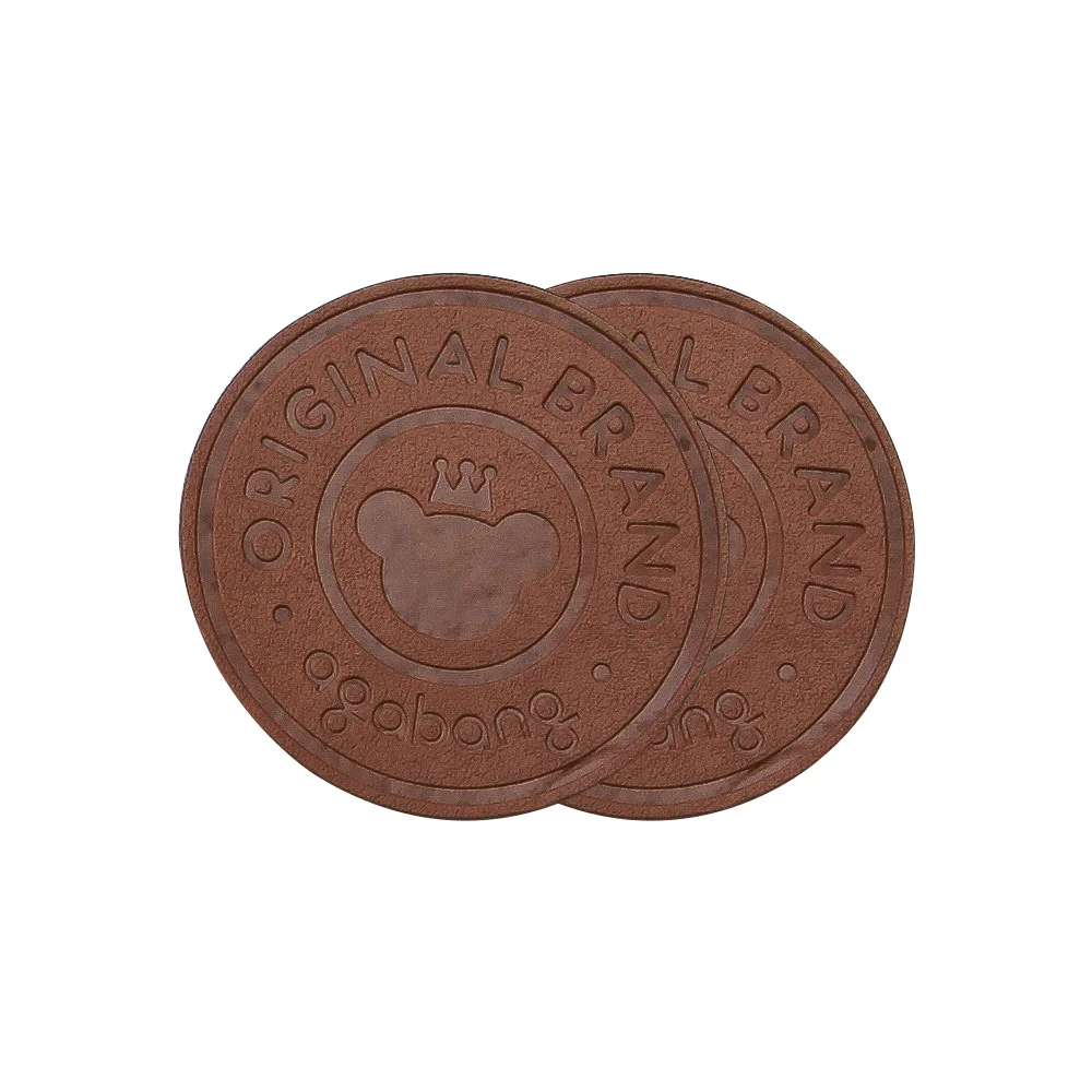 Пользовательские круглые этикетки из искусственной кожи для детской строчки