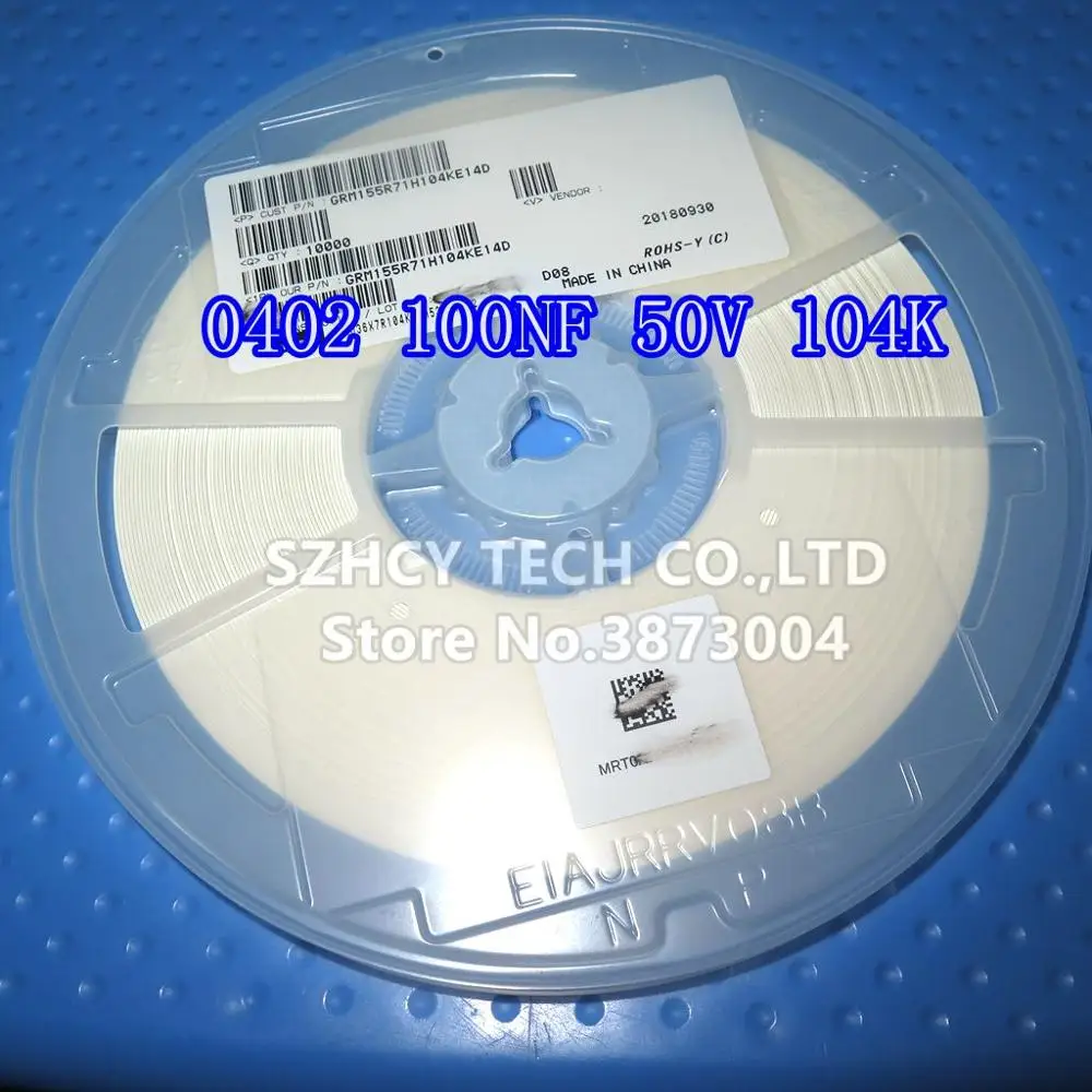 

10000 ШТ 0402 100NF 50V 0402 104K 50V GRM155R71H104KE14D Новый и оригинальный