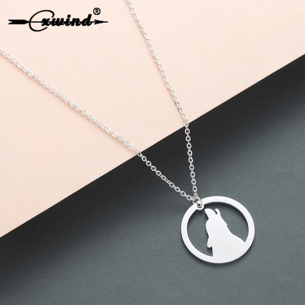 Cxwind ожерелье из нержавеющей стали с изображением воющего волка для женщин и