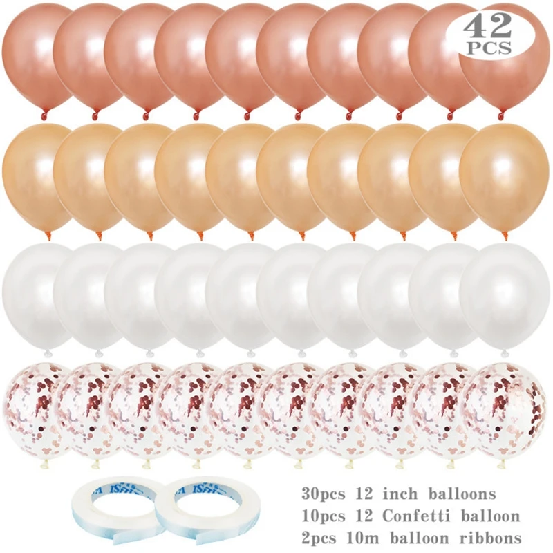 

40pcs Balloons Set confetti Latex Ballons with 2pcs Ribbon Kids Birthday Party Deco Helium Globos Baby Shower Baloon Wedding
