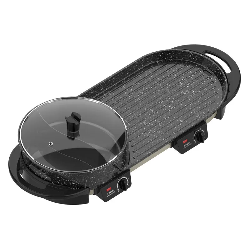 Съемная электрическая жаровня и гриль 220 В 2 в 1 многофункциональная сковорода для