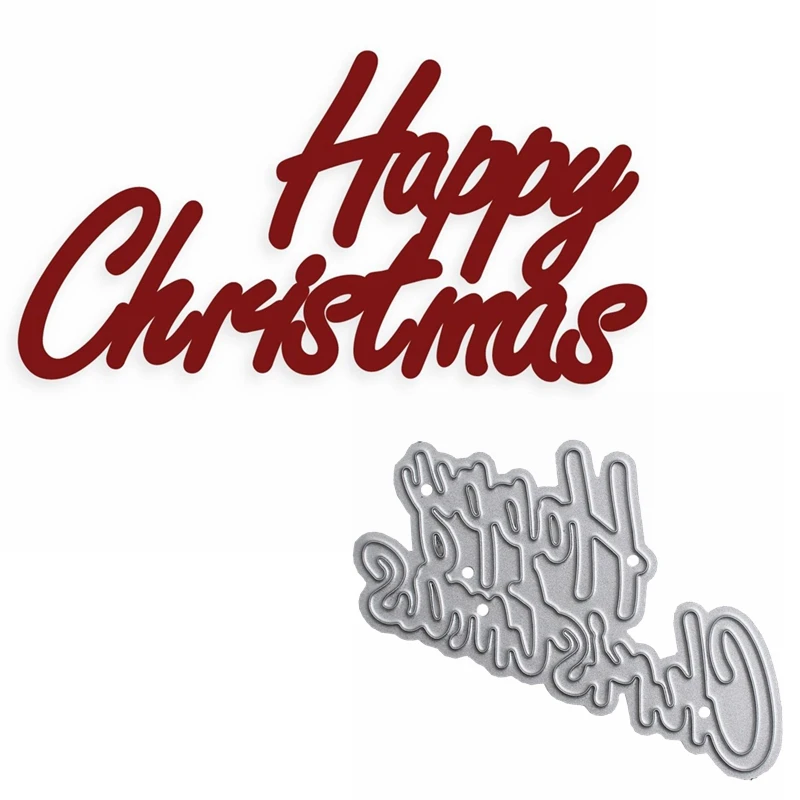 Металлические Вырубные штампы Счастливого Рождества вырубные вырубки с фразой