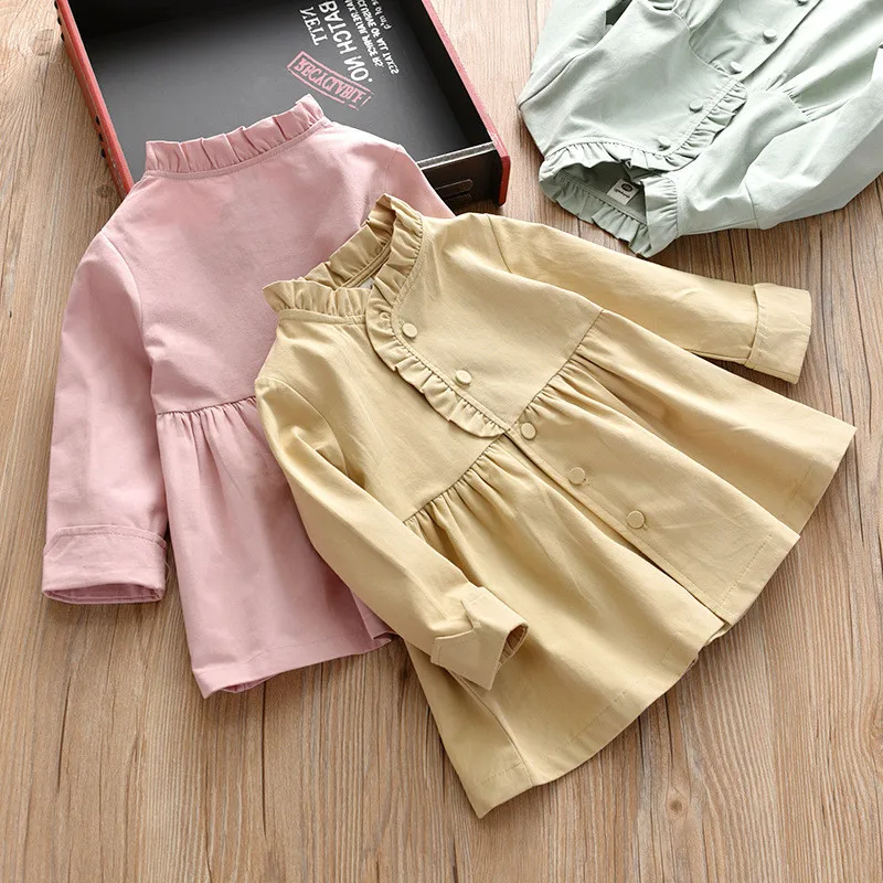 

2021 2-7 Years Old Girls Jacket Spring Children's Clothing Cute Baby Girl Princess Windbreaker Girl Dress Kid Top