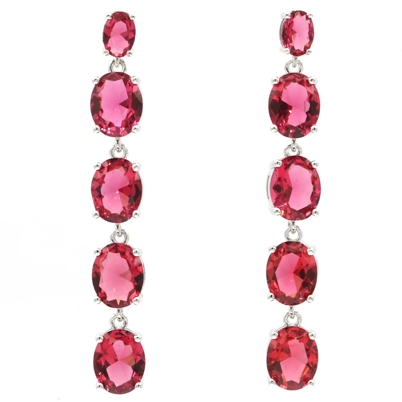 58x8 мм Европейский дизайн Длинные создан гранатовый родолит огонь Радуга Топаз CZ