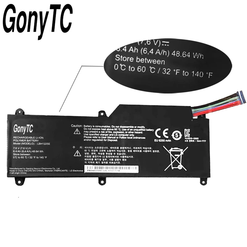 GONYTC LBH122SE 7 6 V 48.64WH новый оригинальный ноутбук Батарея для LG U460 U460-G U460-K.AH50K AH5DK U460-M.AFB5L