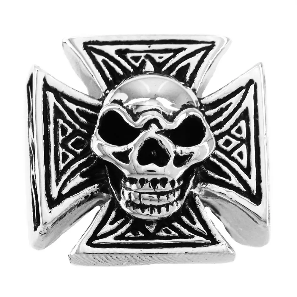 Кольцо FSR07W68 из нержавеющей стали с изображением черепа на кресте|stainless steel jewelry|steel