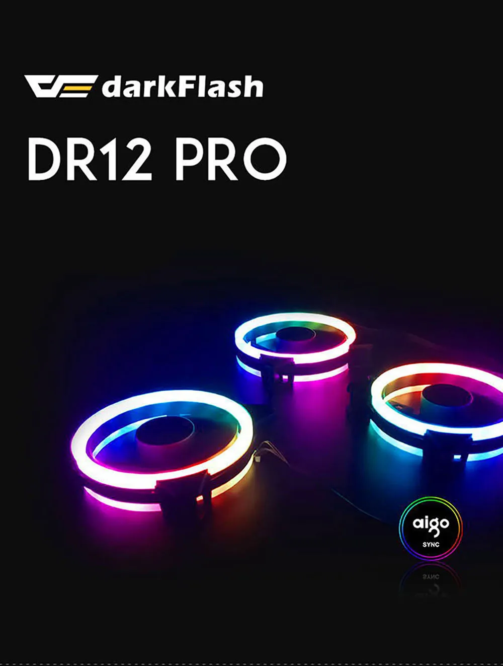 Aigo кулер DR12Pro куллер радиатор ПК кулер RGB120 мм вентилятор регулировка скорости светодиодный для пк вентилятор тихий AURA синхронизация Cpu кулер для корпуса охлаждения Компьютерный Вентилятор для компьютера