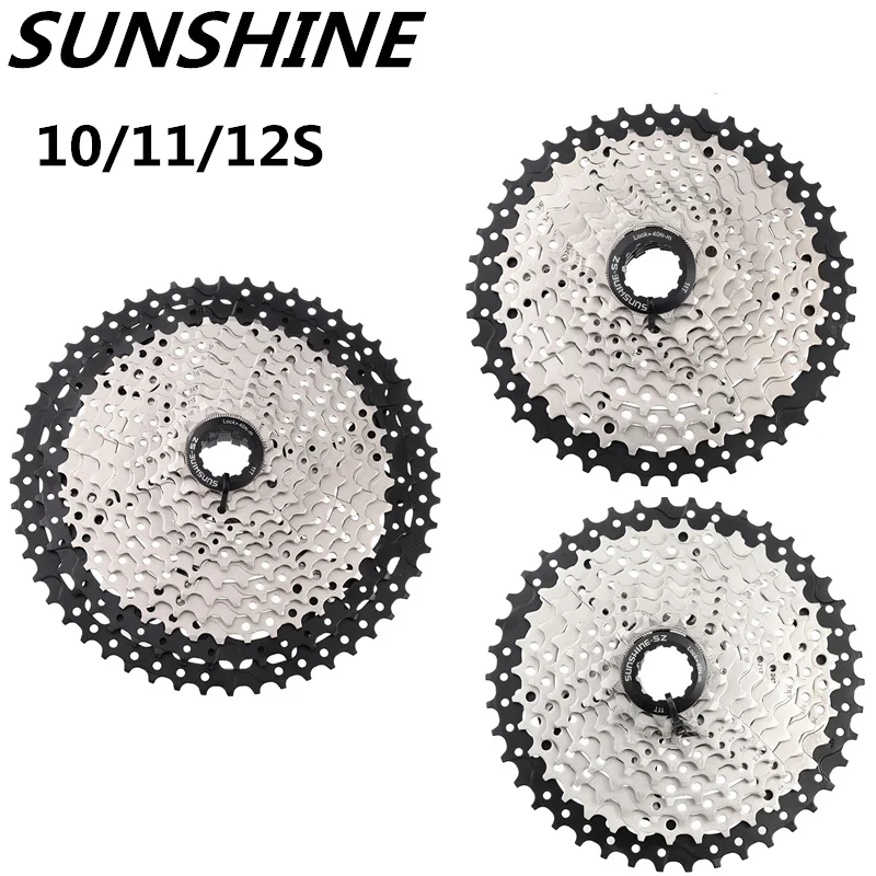 

SUNSHINE Bike Bicycle Cassette Flywheel 10 11 12 Speed Sprocket MTB Road Bicycle 28/32/36/42/46/50/52T Freewheel