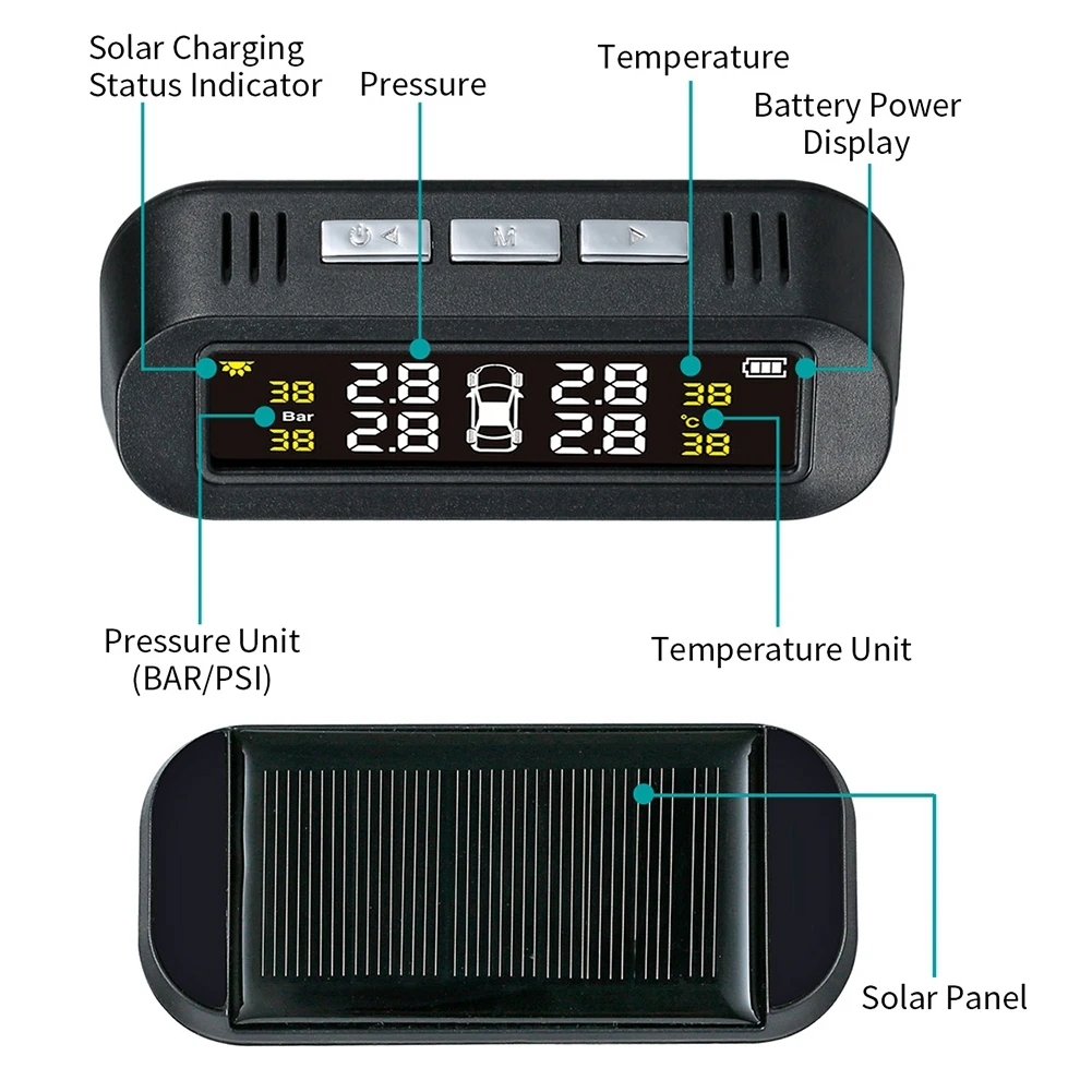 Автомобильный TPMS TY15 система контроля давления в шинах Солнечная энергия