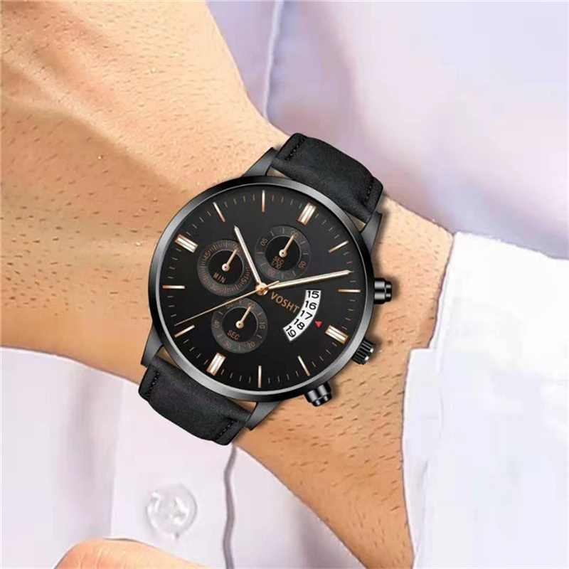 

Watch Man Fashion Leather Alloy Analog Quartz Wrist Watch Business Watches For Men