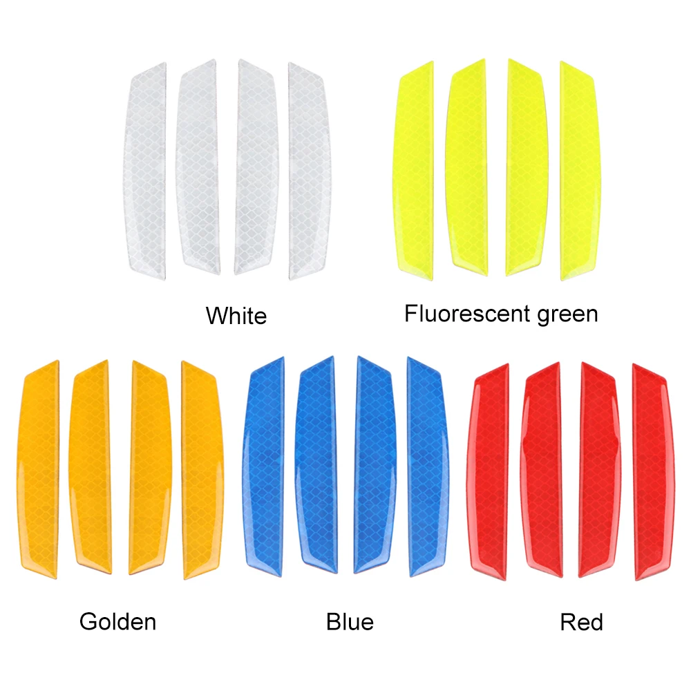 

Car Side Door Edge Bumper Trim Stickers Eyebrow Reflective Warning Strip Safety Warning Light Reflector Protective Sticker