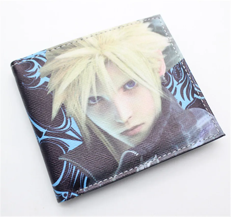 Игровой Final Fantasy Pu короткий кошелек Двойные Держатель для кредитных карт с фотографиями держателя слоев кошелек кожа Мальчики Девочки Мужчины мультфильм печати кошельки на кнопке