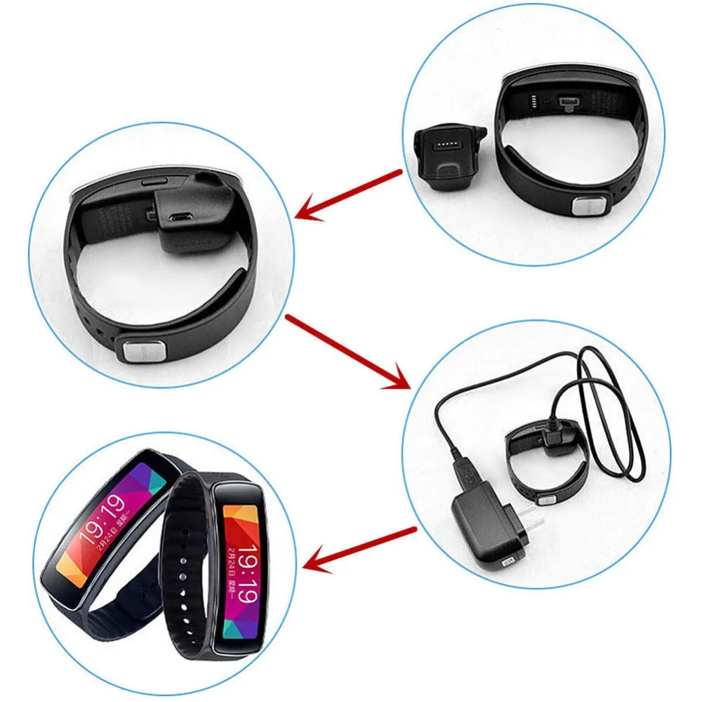 Зарядная док-станция для смарт-часов Samsung Gear Fit R350 с USB-кабелем | Электроника