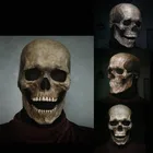 Хэллоуин подвижные челюсти череп маска полная голова Терминатор Реквизит Призрак страшная латексная маска маскарадный череп фотосессия