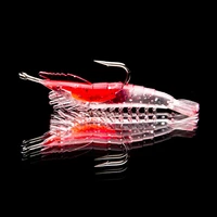 4pcs new 6cm3g silicon luya soft shrimp bait luminous cebo fishy smell artificial with hook fishing tool accessories n0134