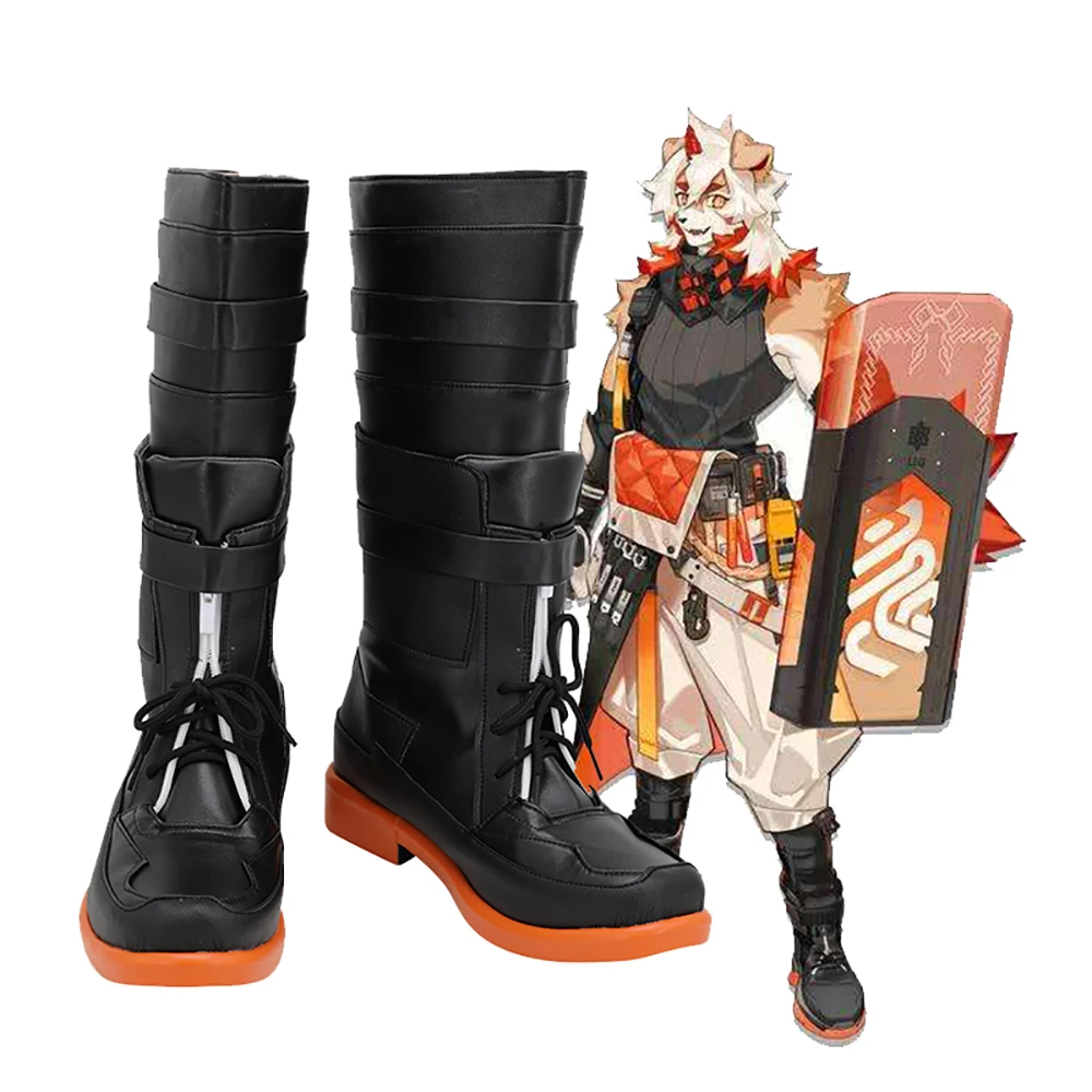 Черные кожаные ботинки для косплея по индивидуальному заказу любого размера