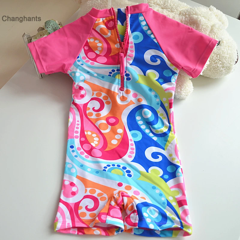 Детский цельный купальный костюм для девочек 1 8 лет одежда серфинга пляжная