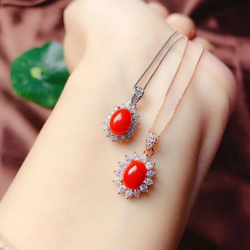 Ювелирные изделия CoLife Classic 925 серебряный красный коралл набор ювелирных изделий