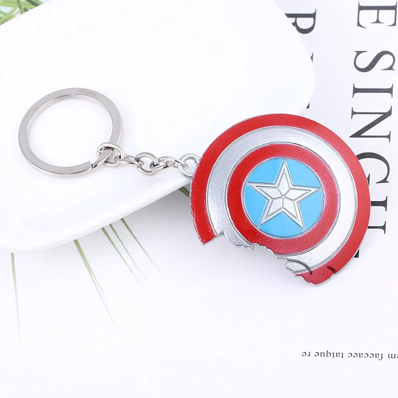 Капитан Америка поврежденный брелок со щитом мстители супергерой Steve Rogers оружие металлический брелок для мужчин и женщин Аксессуары для машины, сумки