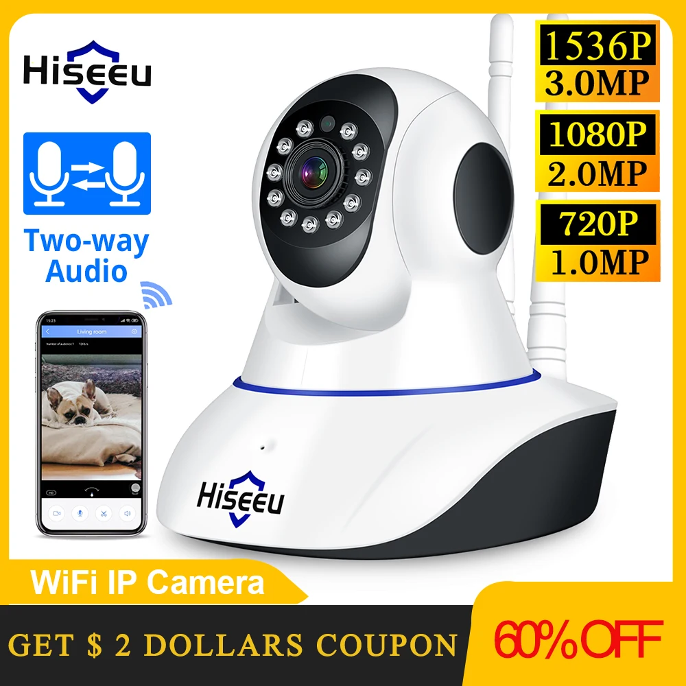 Камера видеонаблюдения Hiseeu камера безопасности ночного видения 1080 пикселей 1536 2