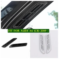 accessories car styling pillar a air condition ac outlet vent decor cover trim for audi a6 c8 2019 2022 matte carbon fiber