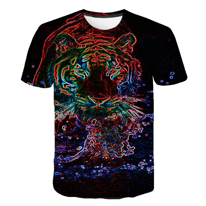 

Personalized Cheetah Print T-Shirt Funny Animal Fashion Leopard Hip-Hop Print 3D Printing Hot Summer New Men's Short Sleeves