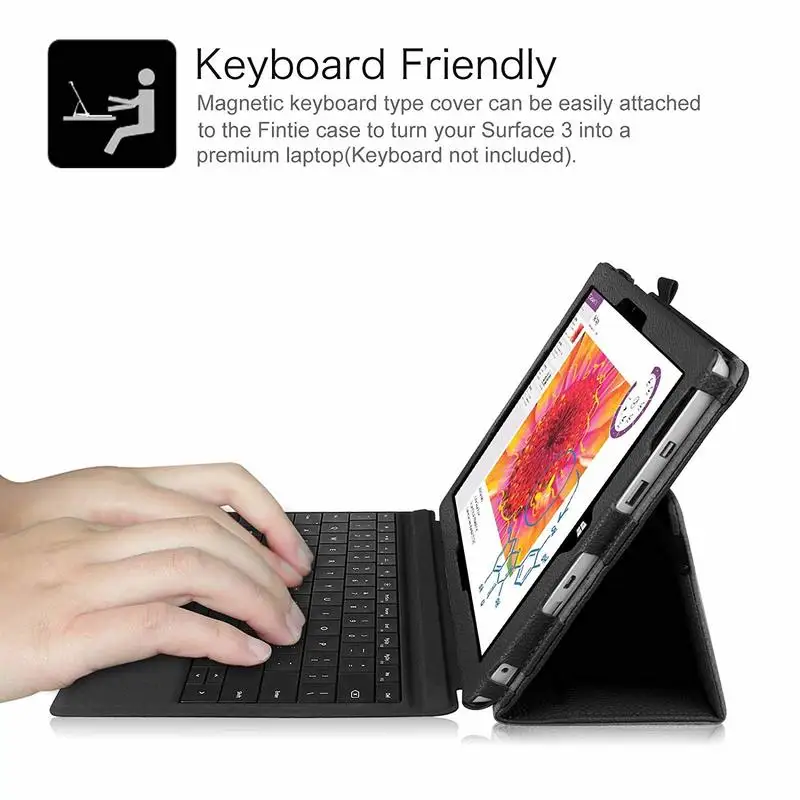 Чехол книжка из экокожи для Microsoft Surface 3 10 8 дюйма дюйма|Чехлы планшетов и