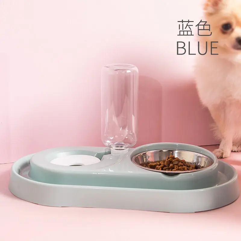 Dog Drinking Water Machine Automatic Dog Bowl Cat Bowl Double Bowl Pet Feeder Teddy Water Drinker Cat Drinking Machine - Цвет: Бургундия