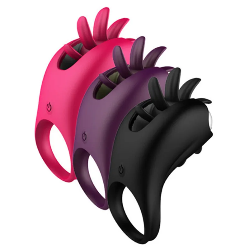 Силиконовый вибратор для клитора с вращением на язык оральные женские секс