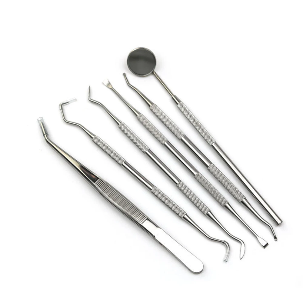 6 шт./компл. стоматологическое зеркало Нержавеющая сталь стоматолог