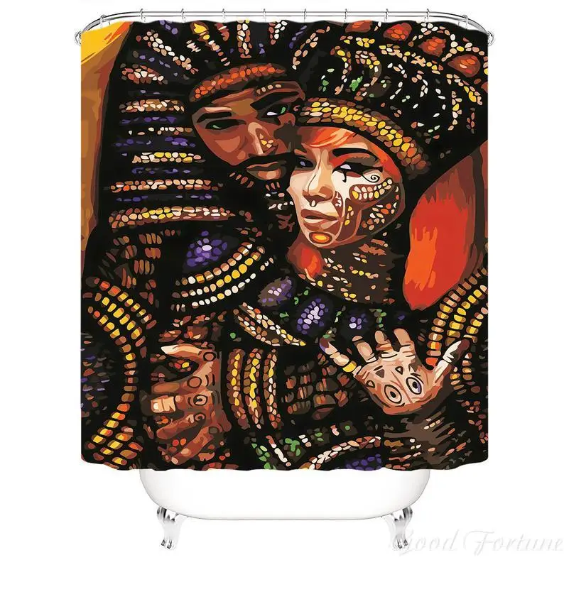 

Kings And Queens Shower Curtain African American Couple Wall Art Bathroom Decor