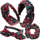 Рождество 2021, новый год 2022, подарки, рождественские повязки на голову, повязки для волос для родителей и детей, украшения для дома для девочек