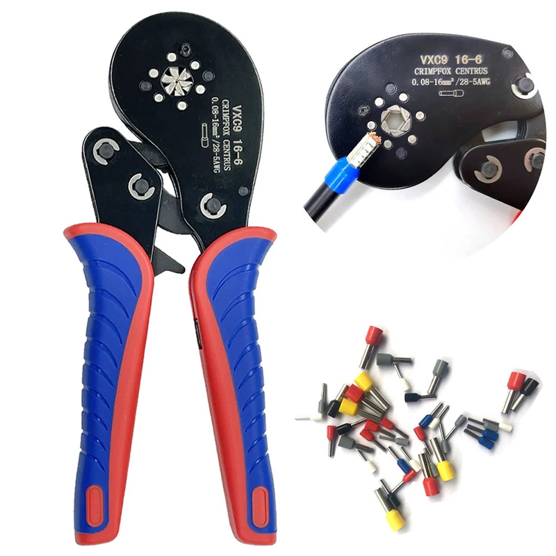 

Tube terminal crimping pliers VXC9 16-6 pin terminal crimping pliers European style terminal crimping pliers set pliers multi