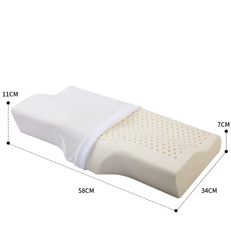 

Natural Latex Neck Pillow Orthopedic Neck Support Cervical Bed Sleep Pillows Butterfly Shape Neck Protect Sleeping Pillow