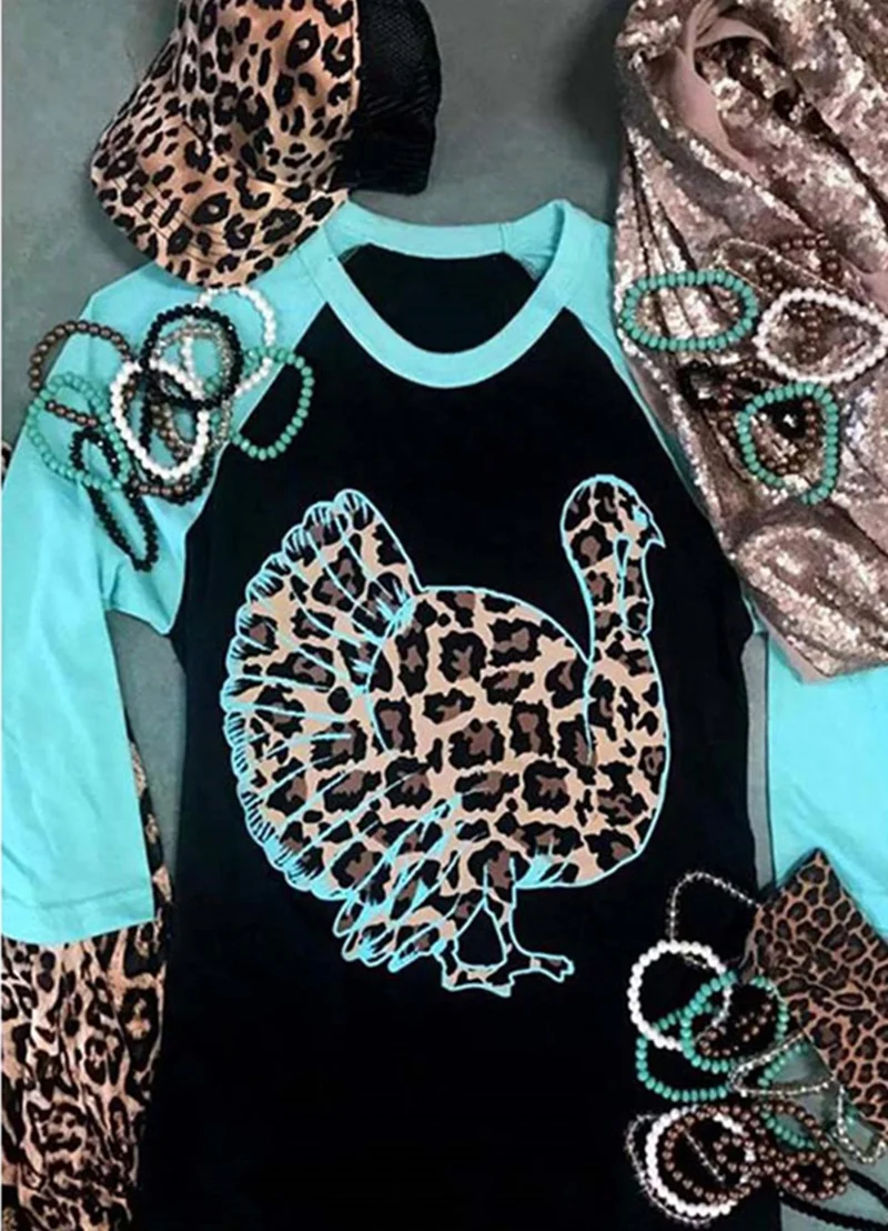 Женская футболка с принтом рукав три четверти женская круглым вырезом 2019 рукавом