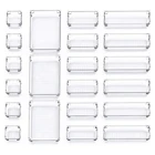 Набор из 21 настольного ящика-органайзера с 4 размерами прозрачных пластиковых коробок для хранения разделитель органайзер для макияжа для офиса