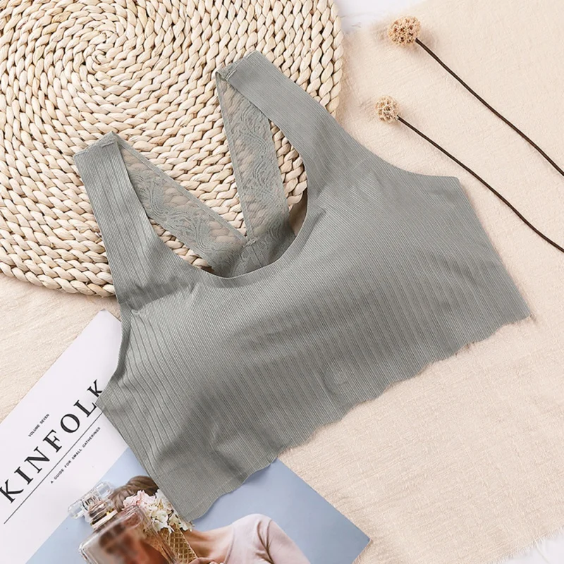 

Sexy Comfortable Non-adjusted Straps Full Cup Bras Women Seamless Wire Free Lingeries Push Up Sport Fitness Female