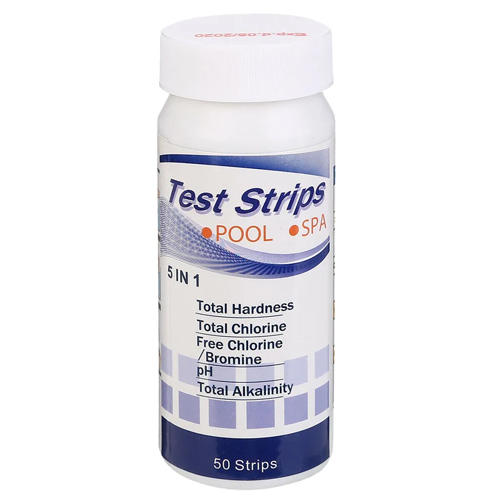 50 Strips Water Quality Test Paper 5 in1 Pool Spa PH Chlorine Alkalinity Bromine Hardness Tester New 2020 #R25 | Дом и сад