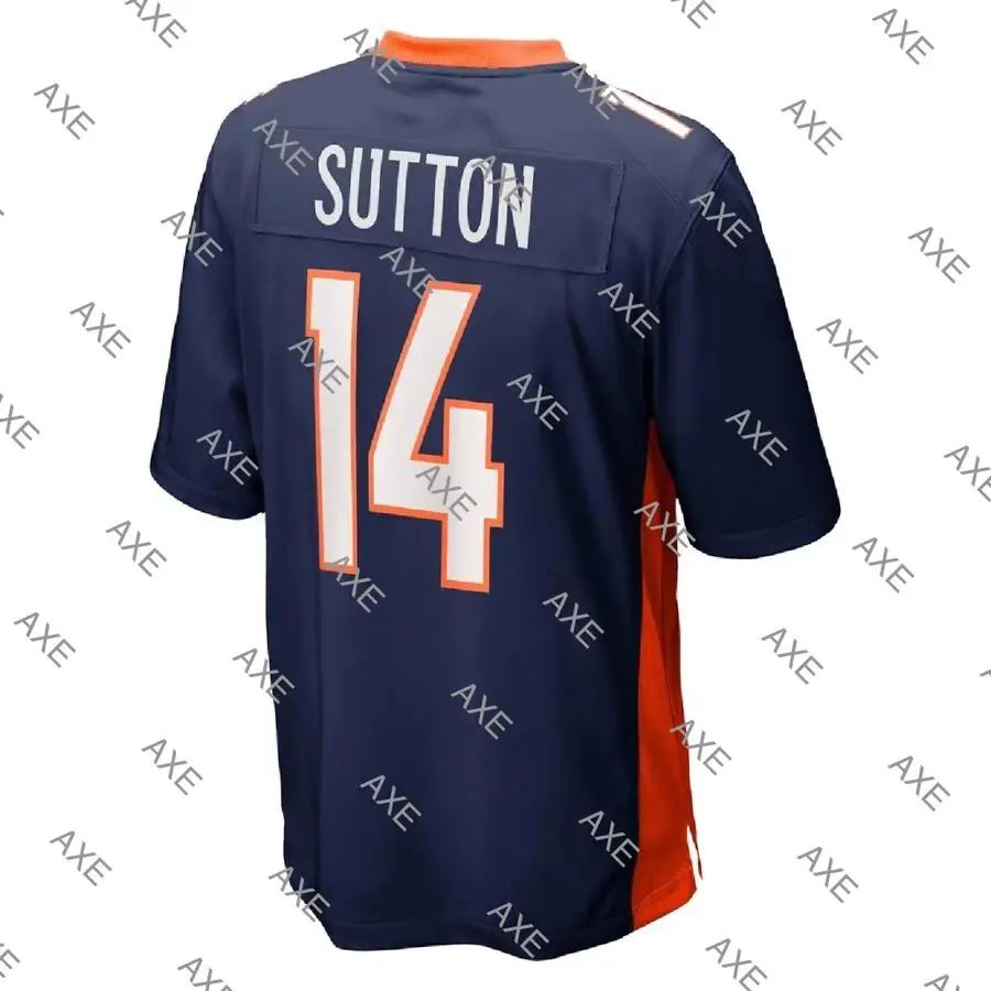 

Embroidery Letters American Football Jersey Denver Courtland Sutton Orange Navy Blue Men's Limited Jersey