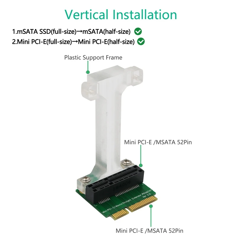 Мини PCI-E/адаптер mSATA для 3G/4G WWAN LTE GPS и карточка MSATA (вертикальная установка) |