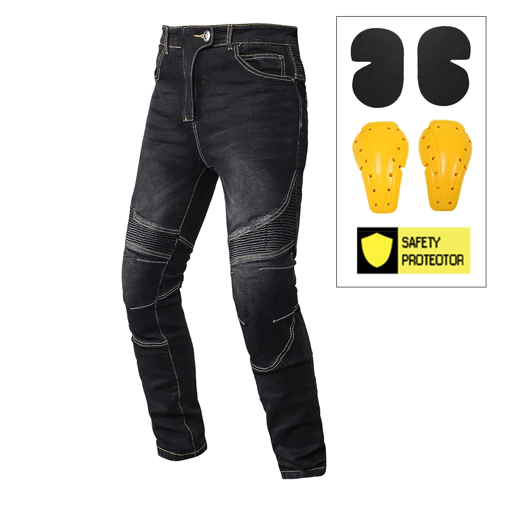 1701-01 Jeans Мотоциклетная куртка для мотоциклистов, мужской комплект, ветрозащитная Водонепроницаемая мотоциклетная куртка для езды на мотоцикле+ штаны, костюм, бронежилет для мотозащиты - Цвет: 1701-01 Jeans