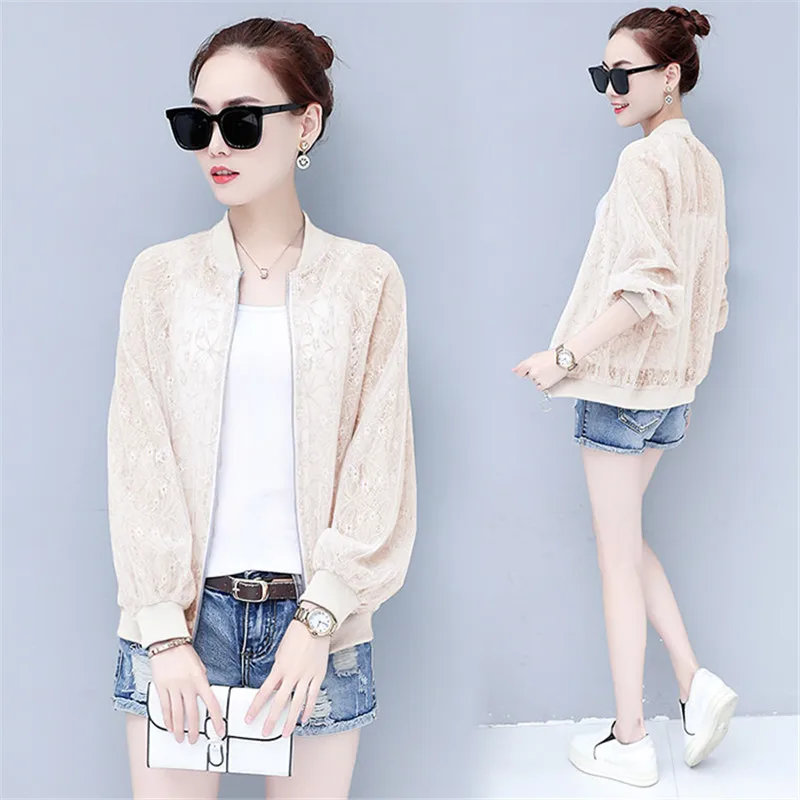 Куртка Солнцезащитная женская летняя свободная тонкая рубашка в сетку красный