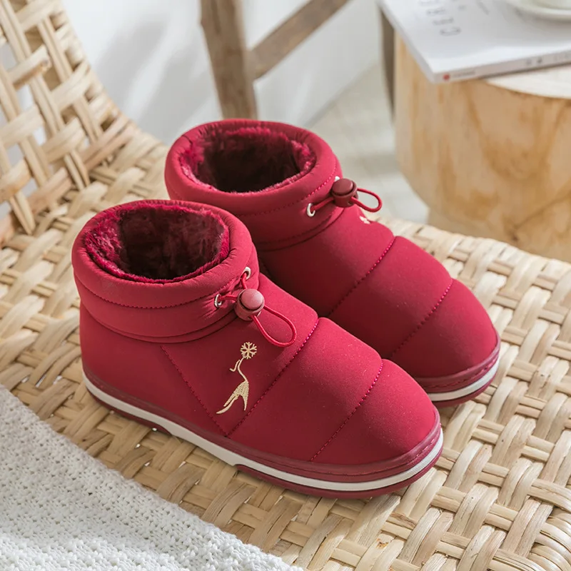 Women Winter Shoes Warm Waterproof Flats Comfort Plush Shoes Woman Ladies Boys Girls Home Indoor Outdoor Cotton Fabric Shoes
